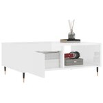 vidaXL Table basse blanc brillant 90x60x35 cm bois d'ingénierie