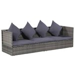 vidaXL Lit de jardin Gris 200x60 cm Résine tressée