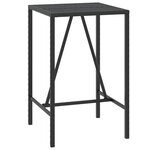 vidaXL Ensemble de bar de jardin 3 Pièces avec coussins noir poly rotin