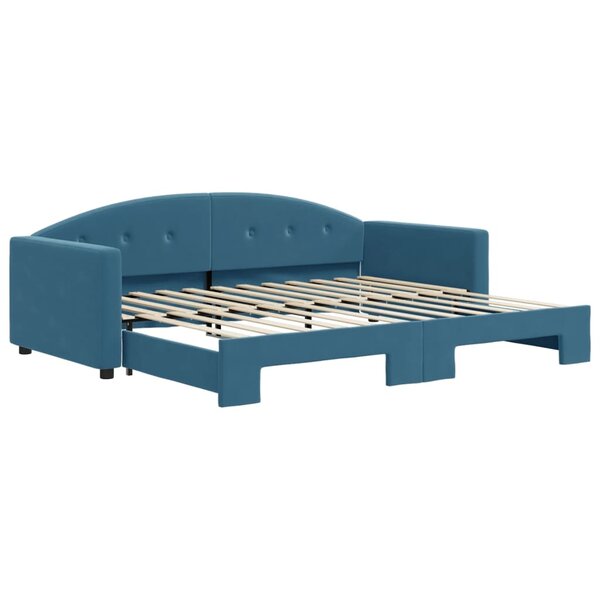 vidaXL Lit de jour avec gigogne sans matelas bleu 90x200 cm