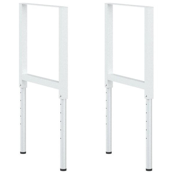vidaXL Cadres d'établi réglables 2 Pièces Métal 55x(69-95 5) cm Gris