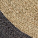 vidaXL Tapis fait à la main Jute avec bord gris foncé 120 cm