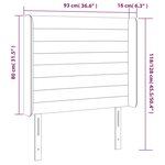 vidaXL Tête de lit à LED Gris foncé 93x16x118/128 cm Velours