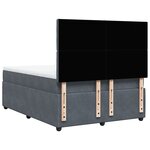 vidaXL Sommier à lattes de lit et matelas Gris foncé 140x200cm Velours