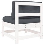 vidaXL Canapés centraux avec coussins 2 Pièces blanc bois de pin massif