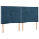 vidaXL Cadre de lit avec tête de lit Bleu foncé 200x200 cm Velours