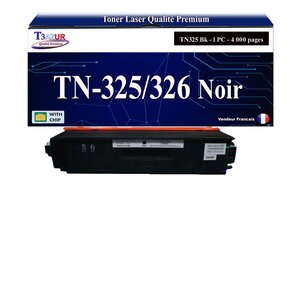 T3AZUR - Toner compatible avec Brother TN326 pour Brother HL-L8250CDN HL-L8300 HL-L8350CDW HL-L8350CDWT Noire - 4 000 pages