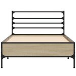 vidaXL Cadre de lit chêne sonoma 90x200 cm bois d'ingénierie et métal