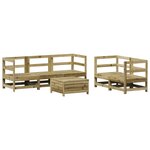 vidaXL Salon de jardin 6 Pièces bois de pin imprégné