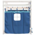 vidaXL Lit superposé avec rideaux bleu 90x200 cm bois pin massif