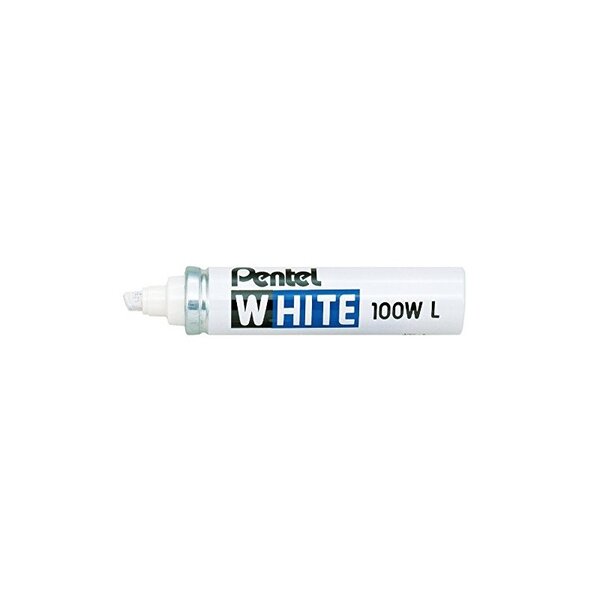 Pentel Marqueur permanent  X100W, pointe biseauté, blanc