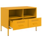 vidaXL Meuble TV jaune moutarde 68x39x50 5 cm acier laminé à froid