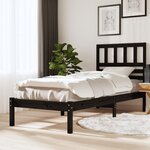vidaXL Cadre de lit noir 75x190 cm petit simple bois massif de pin