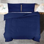 vidaXL Ensemble de housse de couette Bleu marine 200x220 cm Microfibre
