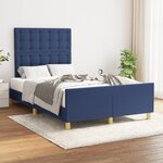 vidaXL Cadre de lit avec tête de lit Bleu 120x200 cm Tissu