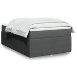 vidaXL Sommier à lattes de lit avec matelas Gris foncé 120x200cm Tissu