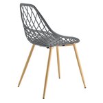 Set de 2 chaises de salle à manger siège en plastique 83 cm gris 03_0006038