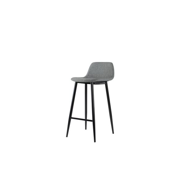Tabouret MUST - Piètement acier noir - Assise tissu 100% polyester Gris (carton 2 unités)