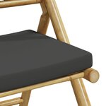 vidaXL Ensemble de bistro pliante 5 Pièces et coussins gris foncé bambou