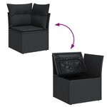 vidaXL Salon de jardin 11 Pièces avec coussins noir résine tressée