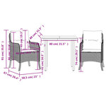 vidaXL Ensemble à manger de jardin 3Pièces coussins gris clair poly rotin