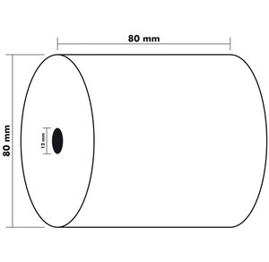 Lot de 10 Rouleaux thermique caisse 48g 80 x 80 x 12 mm 85 m EXACOMPTA