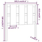 vidaXL Tête de lit Noir 105 5x4x100 cm Bois massif de pin
