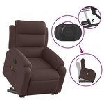 vidaXL Fauteuil inclinable de massage électrique Marron foncé Tissu
