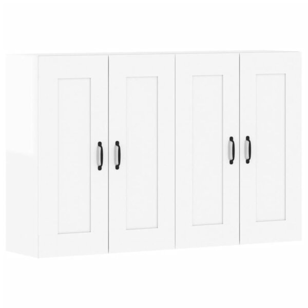 vidaXL Armoires murales 2 Pièces blanc brillant bois d'ingénierie