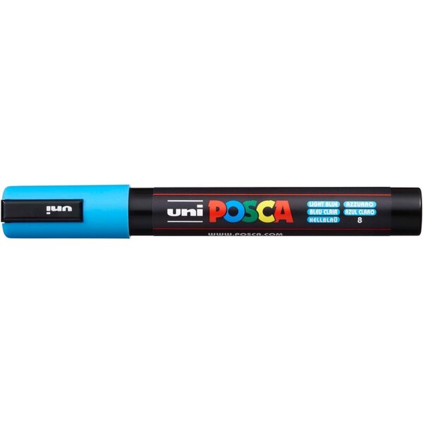 Marqueur pointe conique moyenne pc5m 1 8 - 2 5mm bleu clair x 12 POSCA