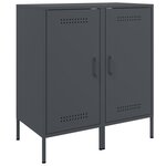 vidaXL Buffets 2 Pièces anthracite 36x39x79 cm acier laminé à froid