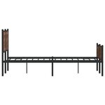 vidaXL Cadre de lit en métal sans matelas chêne marron 150x200 cm