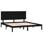 vidaXL Cadre de lit Noir Bois de pin massif 200x200 cm