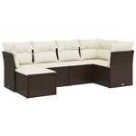 vidaXL Salon de jardin avec coussins 6 Pièces marron résine tressée