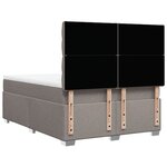 vidaXL Sommier à lattes de lit avec matelas Taupe 160x200 cm Tissu