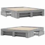 vidaXL Cadre de lit sonoma gris 160x200 cm bois d'ingénierie