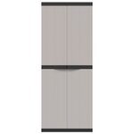 vidaXL Armoire de rangement d'extérieur gris et noir 65x37x165 cm PP