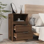 vidaXL Tables de chevet 2 Pièces Chêne marron Bois d'ingénierie