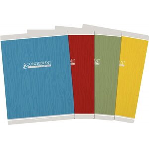 Cahier piqûre 48 pages seyès 90 g papier et couverture recyclés format 24 x 32 cm CONQUERANT RECYCLE