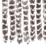 vidaXL Rideau anti-mouches taupe et blanc 118x220 cm chenille