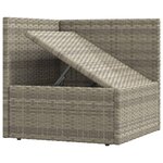 vidaXL Salon de jardin 4 Pièces avec coussins Gris Résine tressée