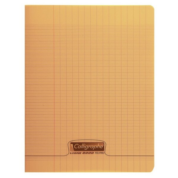 Cahier 48 pages seyès 90 g  couverture polypropylène orange  format A4 CALLIGRAPHE