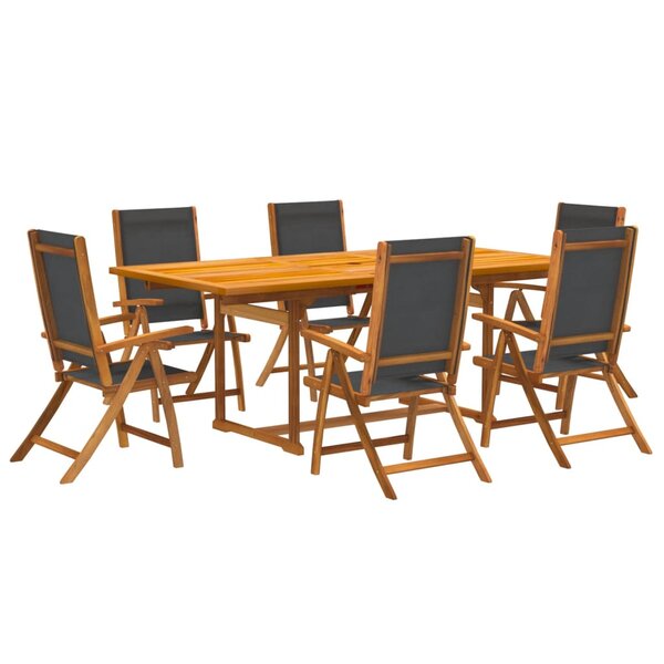 vidaXL Ensemble à manger de jardin 7Pièces bois d'acacia solide textilène