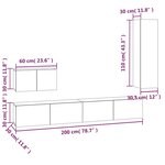vidaXL Ensemble de meubles TV 4 Pièces Chêne sonoma Bois d'ingénierie
