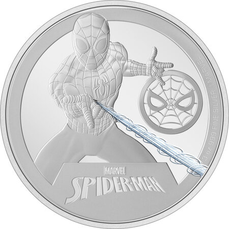 Pièce de monnaie en Argent 10 Dollars g 93.3 (3 oz) Millésime 2023 Marvel Niue SPIDERMAN