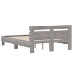 vidaXL Cadre de lit avec tête de lit et LED sonoma gris 135x190 cm