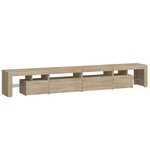 vidaXL Meuble TV avec lumières LED Chêne sonoma 260x36 5x40 cm