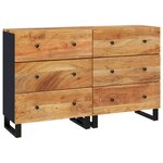 vidaXL Buffets 2 Pièces 60x33x75 cm bois massif d'acacia