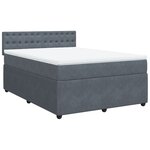 vidaXL Sommier à lattes de lit et matelas Gris foncé 140x200cm Velours