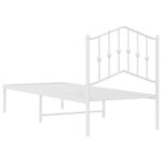 vidaXL Cadre de lit métal sans matelas avec tête de lit blanc 75x190cm